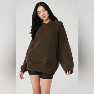 ALO Yoga Scholar Hooded Sweater - Espresso - L